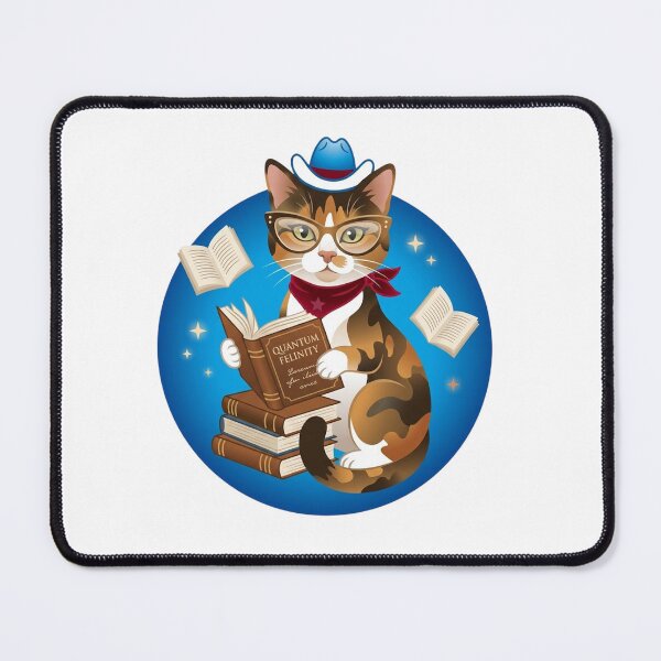 Item preview, Cowboy Cat Reading Quantum Physics Funny Bookish Art designed and sold by BalouEdison.