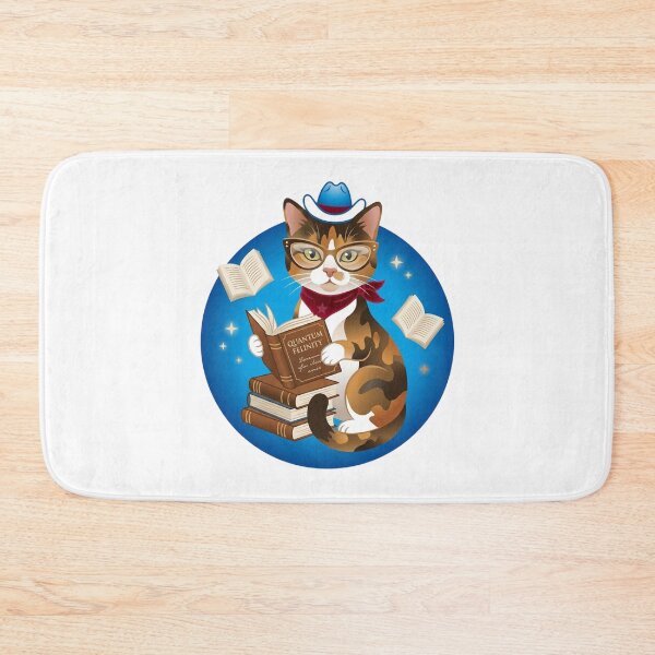 Item preview, Cowboy Cat Reading Quantum Physics Funny Bookish Art designed and sold by BalouEdison.