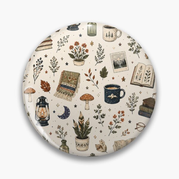 Item preview, Cozy Forest Camping and Nature Aesthetic Pattern designed and sold by NinaVibeStudio.