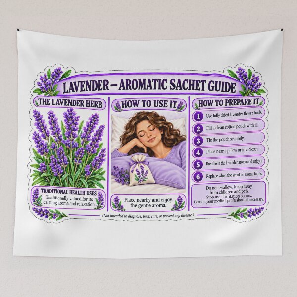 Item preview, Lavender Aromatic Sachet Preparation Guide designed and sold by New Wave Artworks & Odds &Ends.