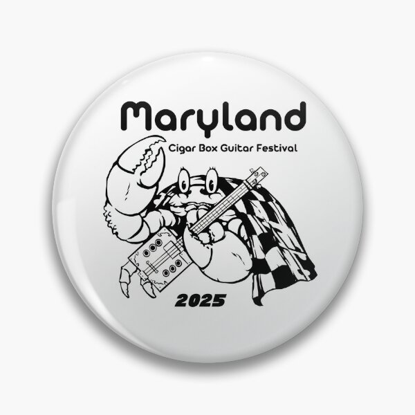 Item preview, MD CBG Fest 2025 Logo Black and White designed and sold by Maryland Cigar Box Guitar Festival.