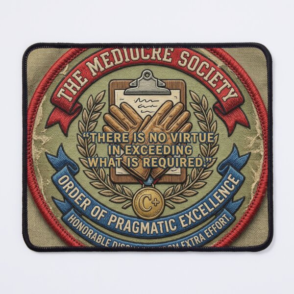 Item preview, The Merit Badge of Restraint designed and sold by The Mediocre Society.