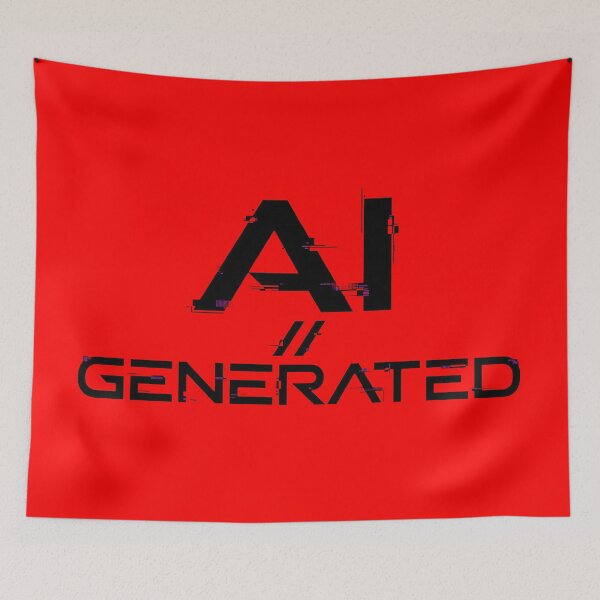Item preview, AI Generated Glitch Text Label designed and sold by PreeCha Art & Co..