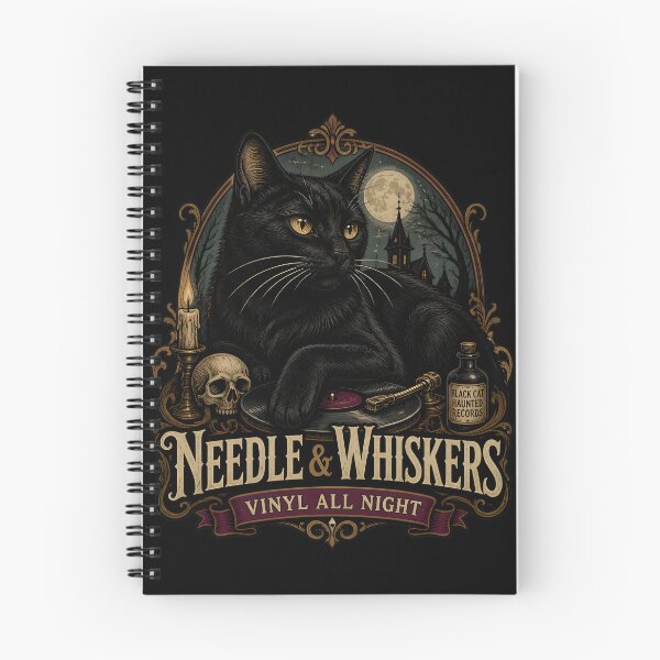 Item preview, Needle & Whiskers Black Cat Halloween Gothic Storybook Art designed and sold by KristenosNehk.