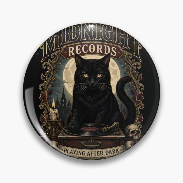 Item preview, Midnight Records Black Cat Halloween Gothic Storybook Art designed and sold by KristenosNehk.