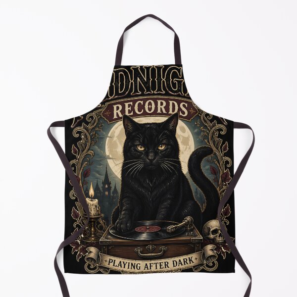 Item preview, Midnight Records Black Cat Halloween Gothic Storybook Art designed and sold by KristenosNehk.