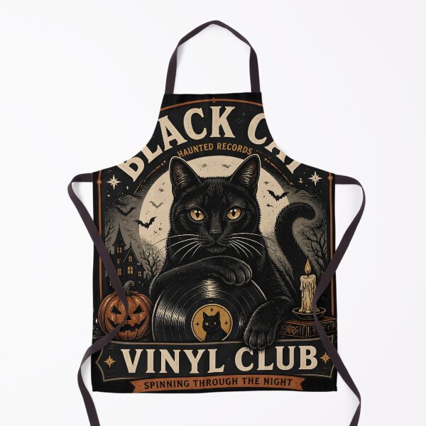 Item preview, Black Cat Vinyl Club Black Cat Halloween Retro Poster designed and sold by KristenosNehk.