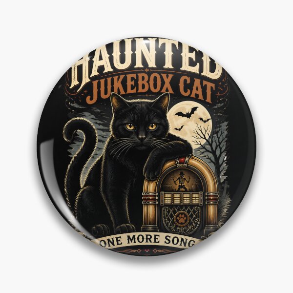 Item preview, Haunted Jukebox Cat Black Cat Halloween Retro Poster designed and sold by KristenosNehk.