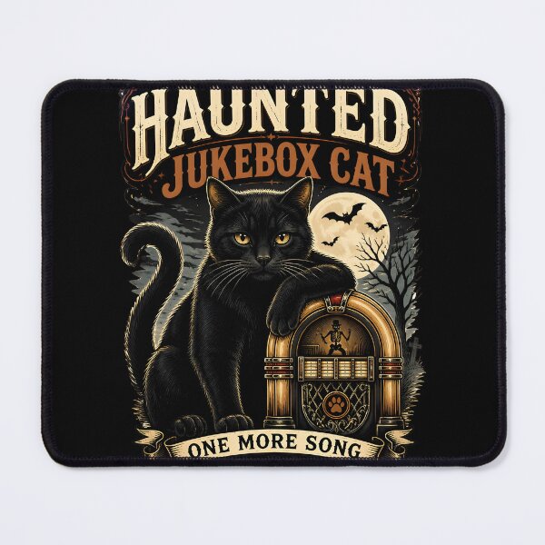 Item preview, Haunted Jukebox Cat Black Cat Halloween Retro Poster designed and sold by KristenosNehk.