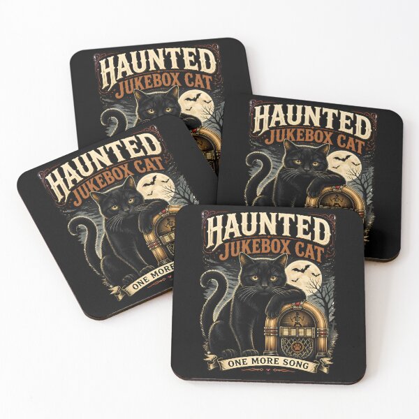 Item preview, Haunted Jukebox Cat Black Cat Halloween Retro Poster designed and sold by KristenosNehk.
