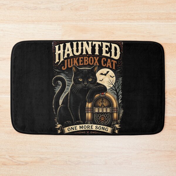 Item preview, Haunted Jukebox Cat Black Cat Halloween Retro Poster designed and sold by KristenosNehk.