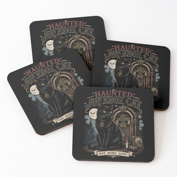Item preview, Haunted Jukebox Cat Black Cat Halloween Gothic Storybook Art designed and sold by KristenosNehk.
