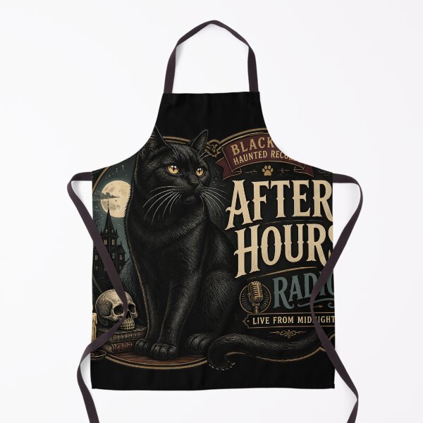 Item preview, After Hours Radio Black Cat Halloween Gothic Storybook Art designed and sold by KristenosNehk.