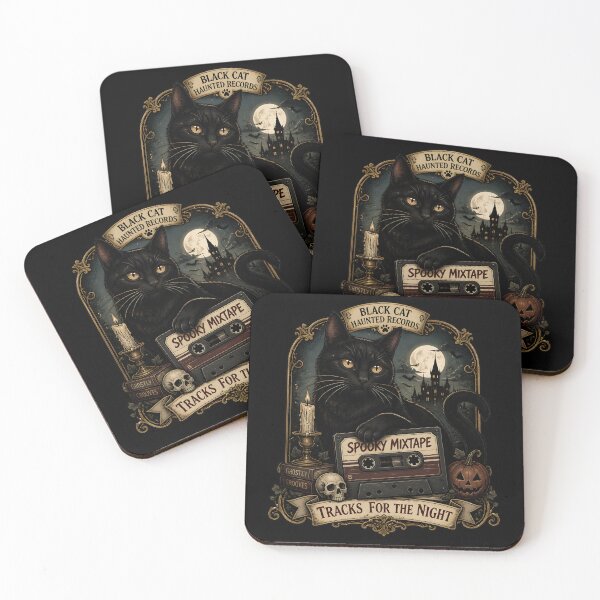 Item preview, Spooky Mixtape Black Cat Halloween Gothic Storybook Art designed and sold by KristenosNehk.