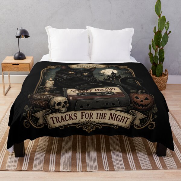 Item preview, Spooky Mixtape Black Cat Halloween Gothic Storybook Art designed and sold by KristenosNehk.