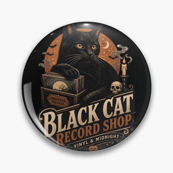 Item preview, Black Cat Record Shop Black Cat Halloween Retro Poster designed and sold by KristenosNehk.