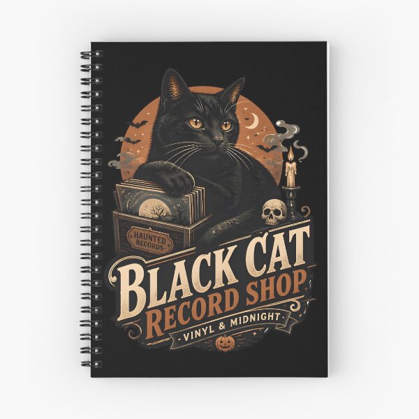 Item preview, Black Cat Record Shop Black Cat Halloween Retro Poster designed and sold by KristenosNehk.