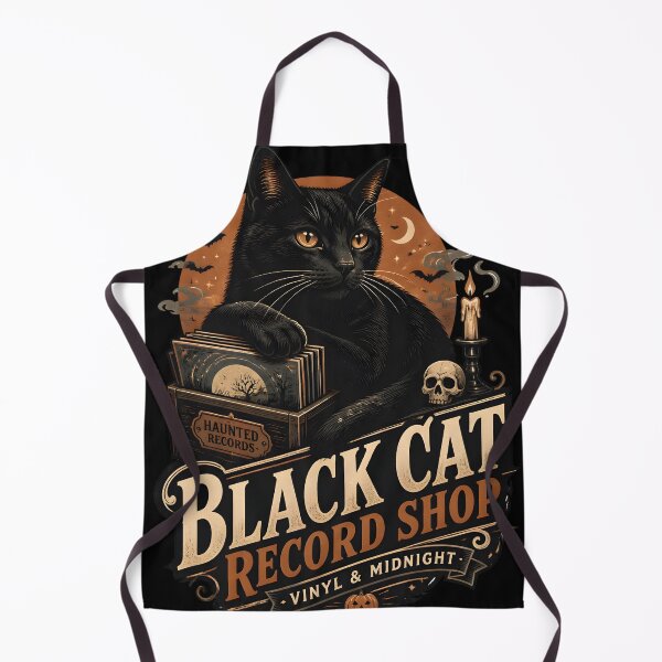 Item preview, Black Cat Record Shop Black Cat Halloween Retro Poster designed and sold by KristenosNehk.