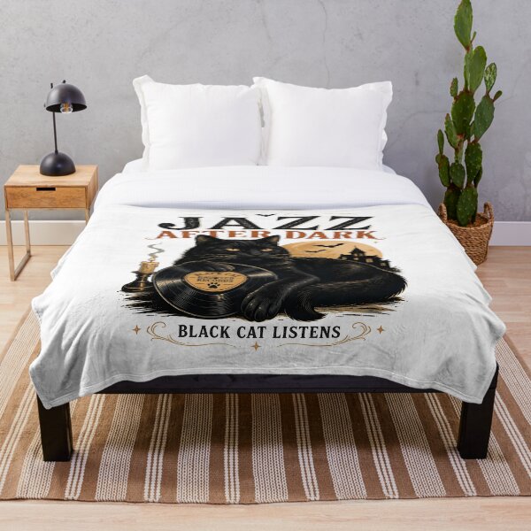 Item preview, Jazz After Dark Black Cat Halloween Retro Poster designed and sold by KristenosNehk.