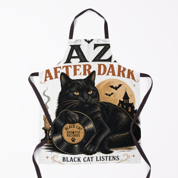 Item preview, Jazz After Dark Black Cat Halloween Retro Poster designed and sold by KristenosNehk.