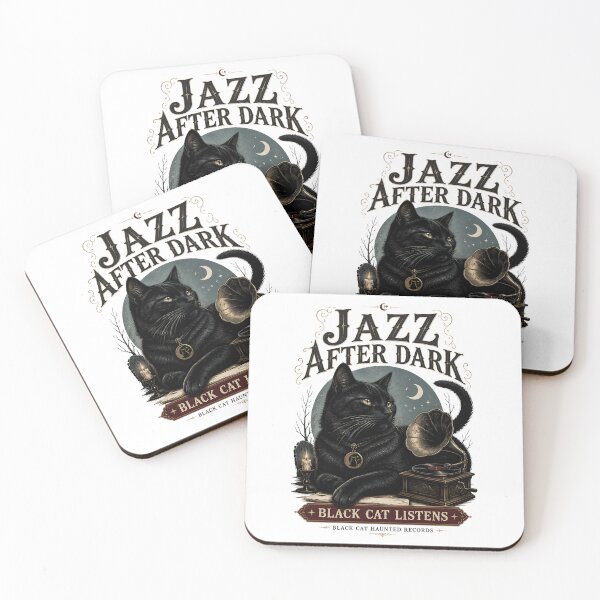 Item preview, Jazz After Dark Black Cat Halloween Gothic Storybook Art designed and sold by KristenosNehk.