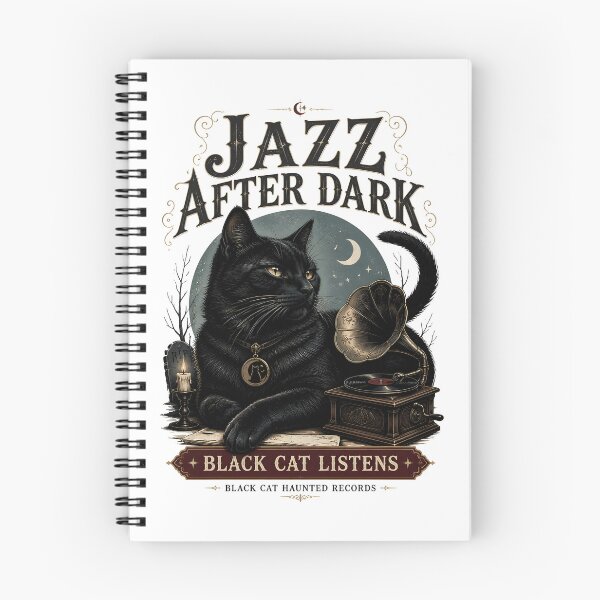 Item preview, Jazz After Dark Black Cat Halloween Gothic Storybook Art designed and sold by KristenosNehk.