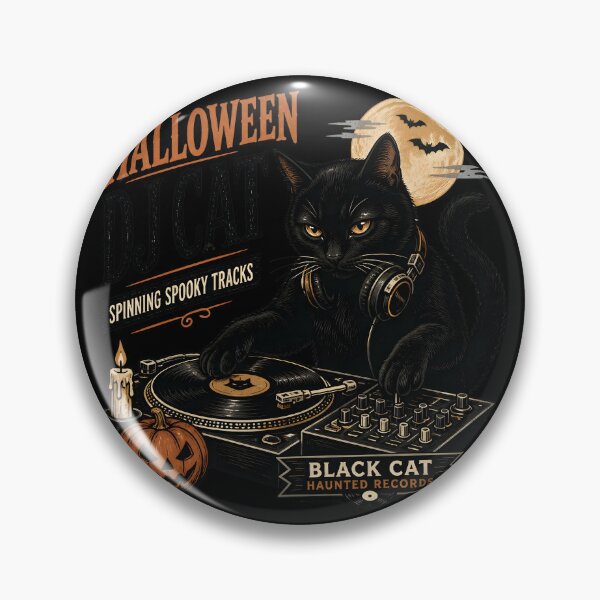Item preview, Halloween Dj Cat Black Cat Halloween Retro Poster designed and sold by KristenosNehk.