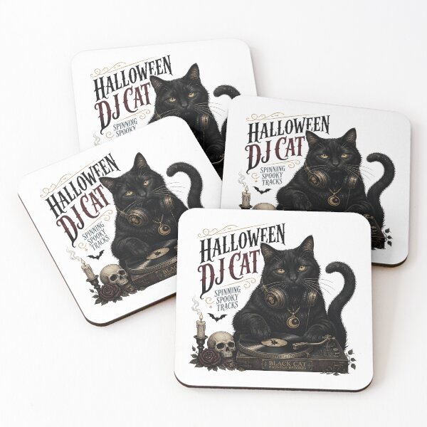 Item preview, Halloween Dj Cat Black Cat Halloween Gothic Storybook Art designed and sold by KristenosNehk.