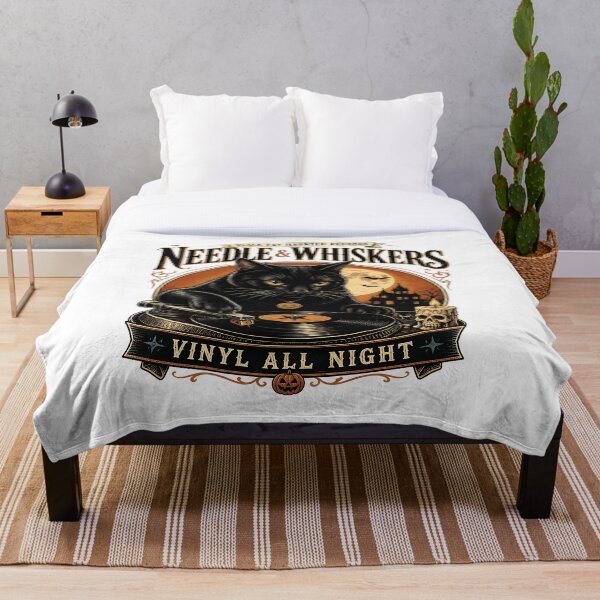Item preview, Needle & Whiskers Black Cat Halloween Retro Poster designed and sold by KristenosNehk.