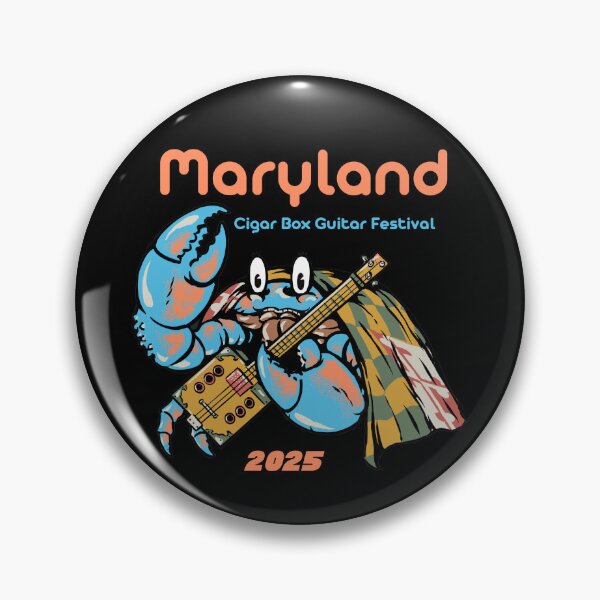Item preview, MD CBG Fest 2025 Logo Black Background designed and sold by Maryland Cigar Box Guitar Festival.