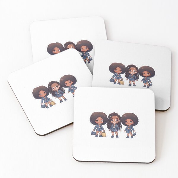 Item preview, Cute Chibi Black Girls in Denim - Melanin & Vitiligo Beauty designed and sold by TheModernMuslimchibi&more .