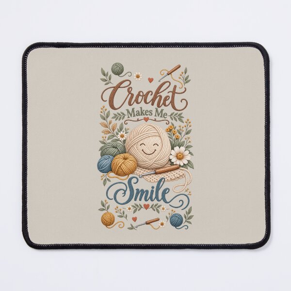 Item preview, Crochet Makes Me Smile | Cozy Yarn Lover Floral Design designed and sold by SASS-Crochet.