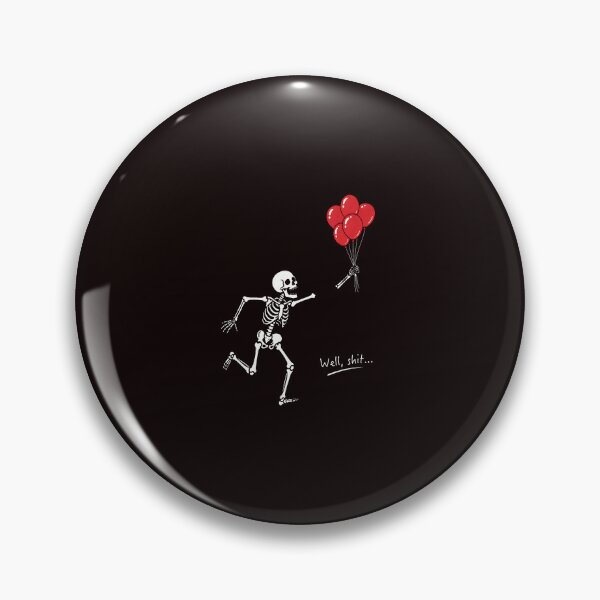 Item preview, Well Shit Funny Skeleton Chasing Balloons Halloween designed and sold by ImeldaSparks.
