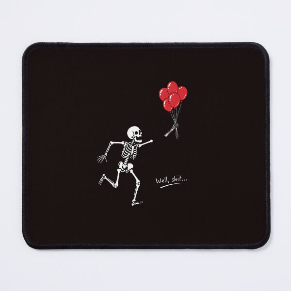 Item preview, Well Shit Funny Skeleton Chasing Balloons Halloween designed and sold by ImeldaSparks.