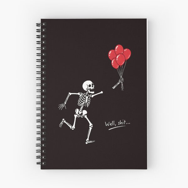 Item preview, Well Shit Funny Skeleton Chasing Balloons Halloween designed and sold by ImeldaSparks.