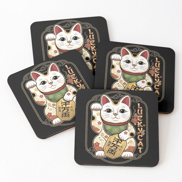 Item preview, Lucky Cat Maneki Neko Japanese Fortune Cat Vintage Style designed and sold by MiALopezArt.