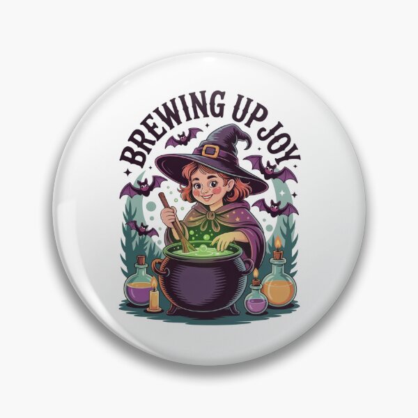 Item preview, Brewing Up Joy Cute Witch Cauldron Halloween designed and sold by FestivityFinds.