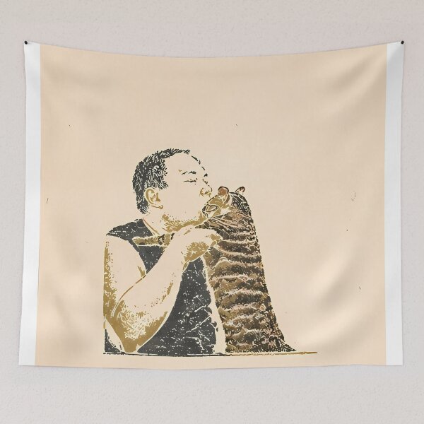 Item preview, Cat Dad & Tabby: Vintage Linocut Art designed and sold by HowHoFamily.