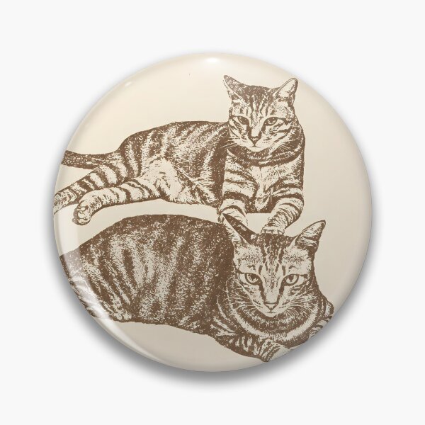 Item preview, Calm Everyday Tabby Cats: Vintage Linocut Art designed and sold by HowHoFamily.