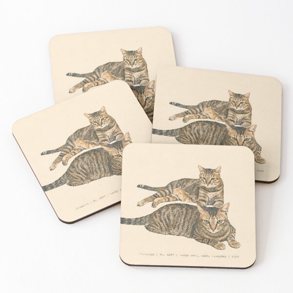 Item preview, Calm Everyday Tabby Cats: Vintage Illustration designed and sold by HowHoFamily.
