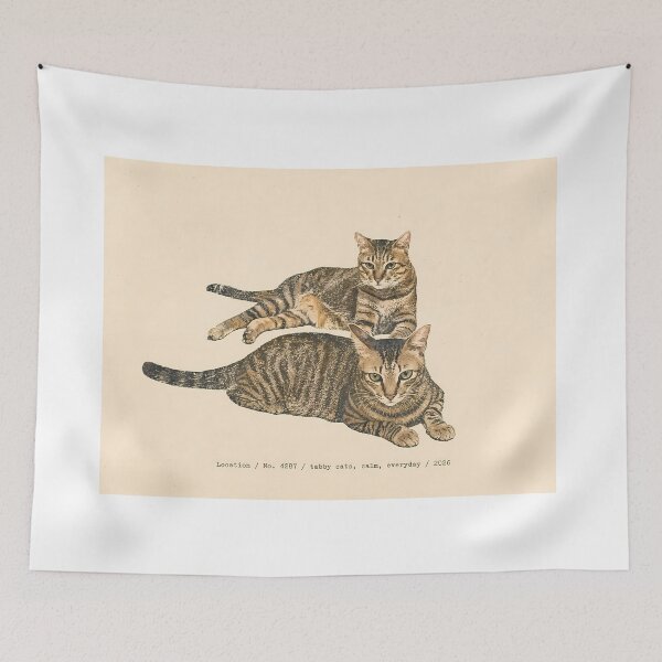 Item preview, Calm Everyday Tabby Cats: Vintage Illustration designed and sold by HowHoFamily.