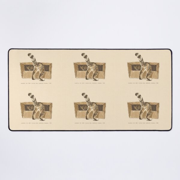 Item preview, Curious Tabby Cats in Box Vintage Linocut designed and sold by HowHoFamily.