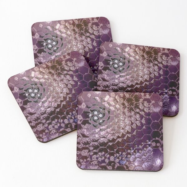 Item preview, Burgundy and purple fractals with  hexagon  designed and sold by KingsArtworx 2.