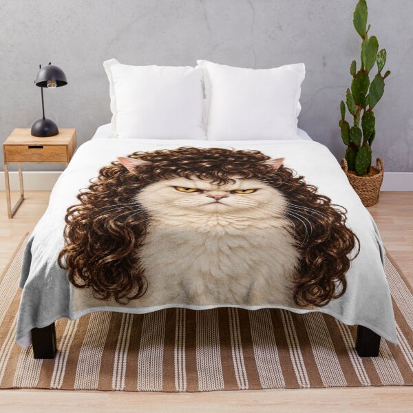 Item preview, Judgmental Cat With an 80s Perm – Funny Retro Cat Portrait designed and sold by WolfmanProphecy.