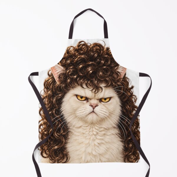 Item preview, Judgmental Cat With an 80s Perm – Funny Retro Cat Portrait  designed and sold by WolfmanProphecy.
