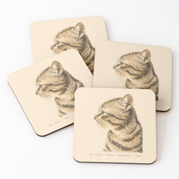 Item preview, Cozy Observer Tabby Cat: Vintage Linocut designed and sold by HowHoFamily.