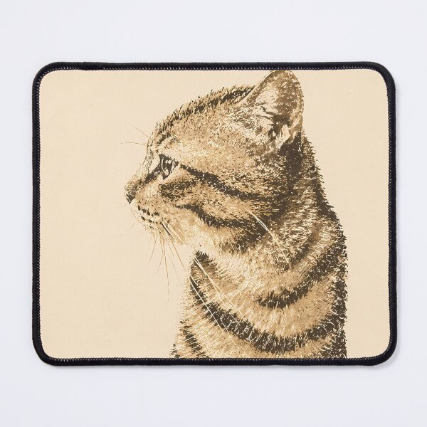 Item preview, Cozy Observer Tabby Cat: Vintage Linocut designed and sold by HowHoFamily.