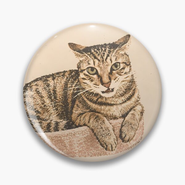 Item preview, Cozy Tabby Cat in Bed: Vintage Linocut designed and sold by HowHoFamily.