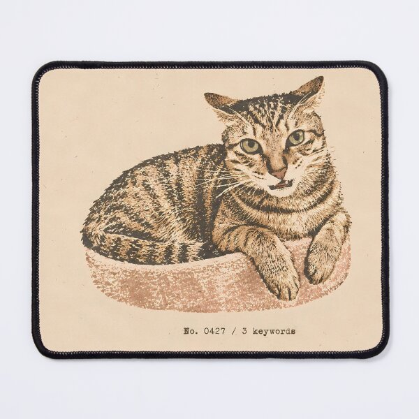 Item preview, Cozy Tabby Cat in Bed: Vintage Linocut designed and sold by HowHoFamily.