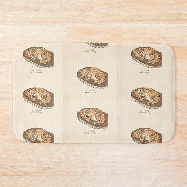 Item preview, Sleeping Tabby Cat on Scratcher: Vintage Linocut designed and sold by HowHoFamily.
